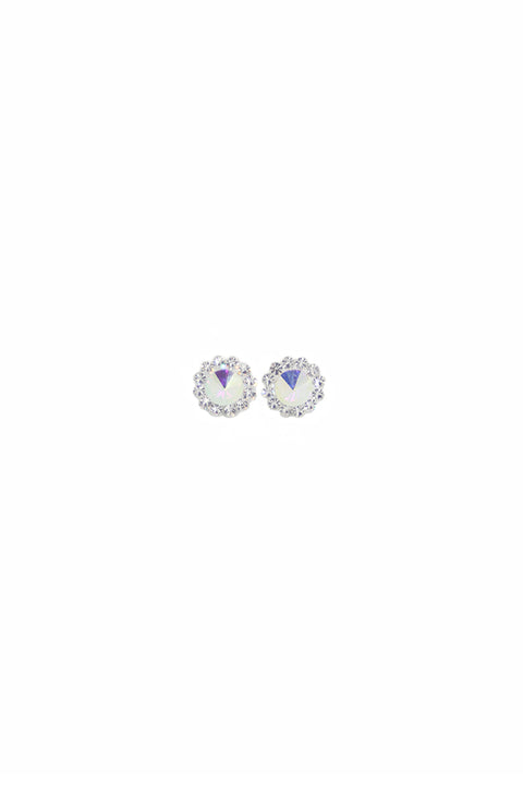 EA022 Sebastiana Iridescent Rhinestone Daisy Pierced Earrings