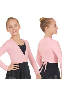 Eurotard 10523C Child Long Sleeve Cotton Wrap Sweater Pink