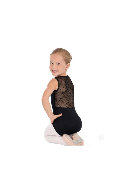 Eurotard 45870C BLK Child Diamond Back Bodysuit