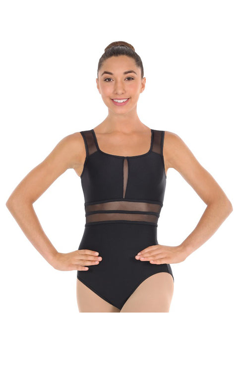 Eurotard 59899 Black Mesh Tank Bodysuit