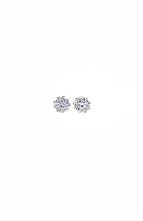 FH2 AY0052-1 Rhinestone Flower Daisies Clip On Earring