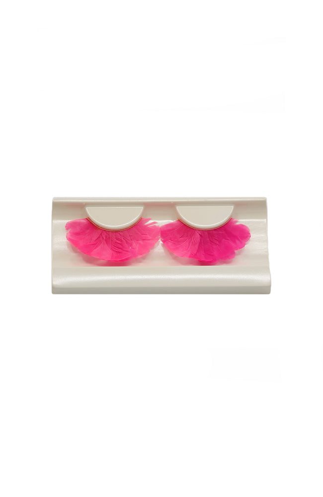 FH2 FL0010 Hot Pink Feather Lashes
