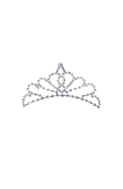 FH2 TR0310 Medium Heart and Swirls Clear Rhinestone Tiara