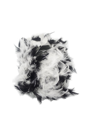 Feather Boa With Tinsel Black and White 