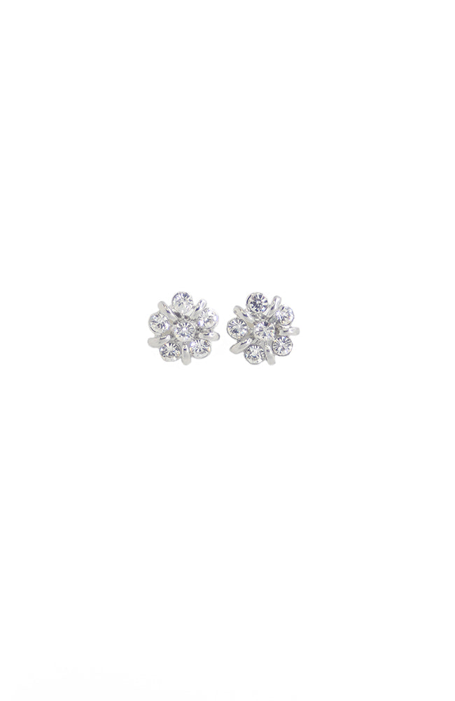 Glitter Pie Clear Pierced Flower Earrings