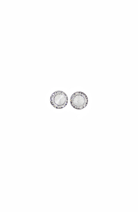 Glitter Pie Clear Crystal Clip On Earrings