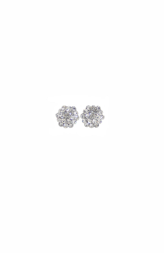 Glitter Pie Clear Crystal Cluster Pierced Earrings