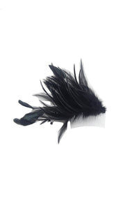 Glitter Pie F3040 Feather Fascinator With Beads Black
