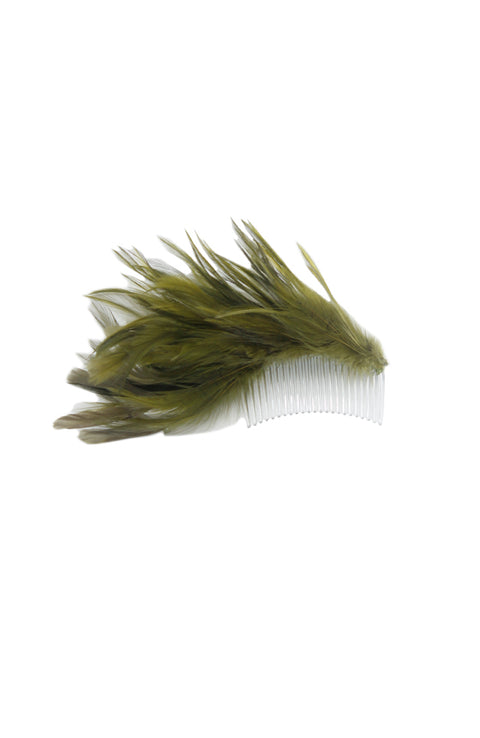 Glitter Pie F3040 Feather Fascinator With Beads Dark Green