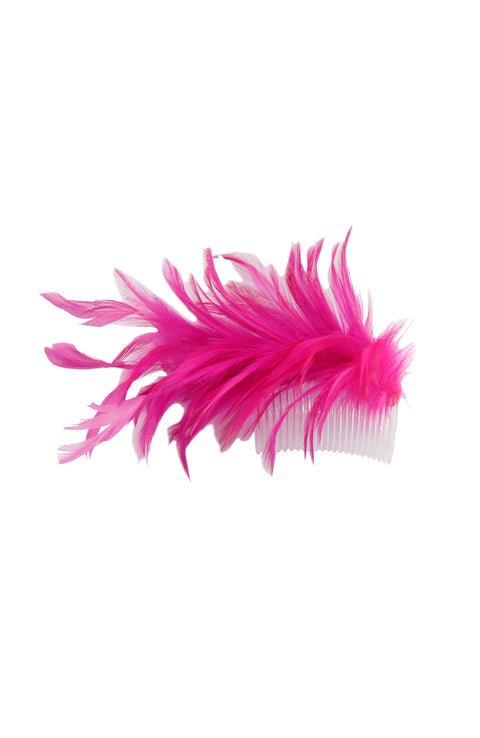 Glitter Pie F3040 Feather Fascinator With Beads Fuchsia