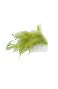 Glitter Pie F3040 Feather Fascinator With Beads Light Green