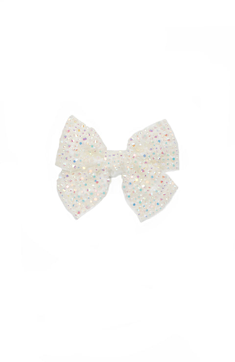 Glitter Pie Rhinestone Hair Bow on Clip