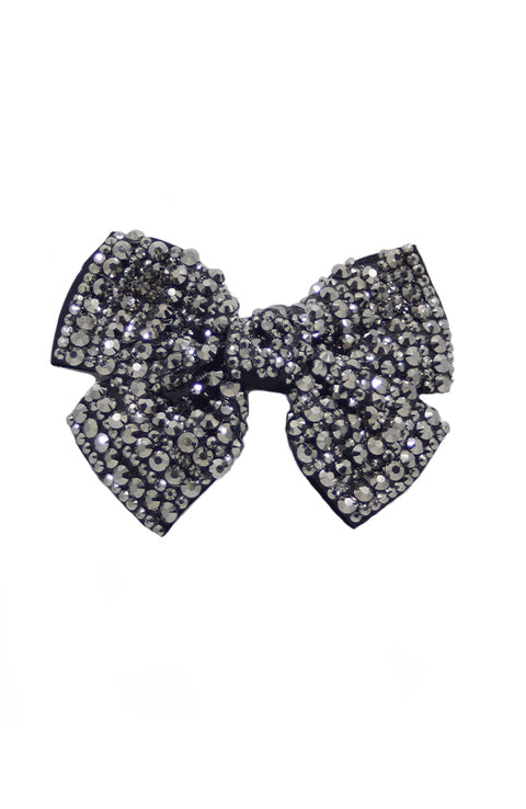Glitter Pie Rhinestone Hair Bow on Clip