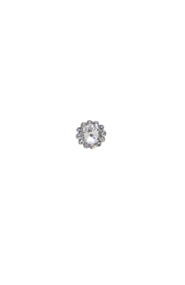 Glitter Pie P20707 Clear Flower Button Type Brooch