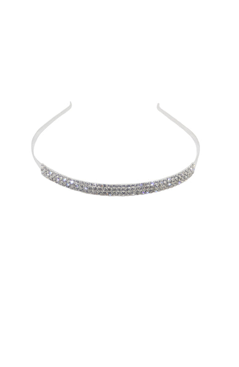 Glitter Pie T745 3 Row Clear Rhinestone Headband