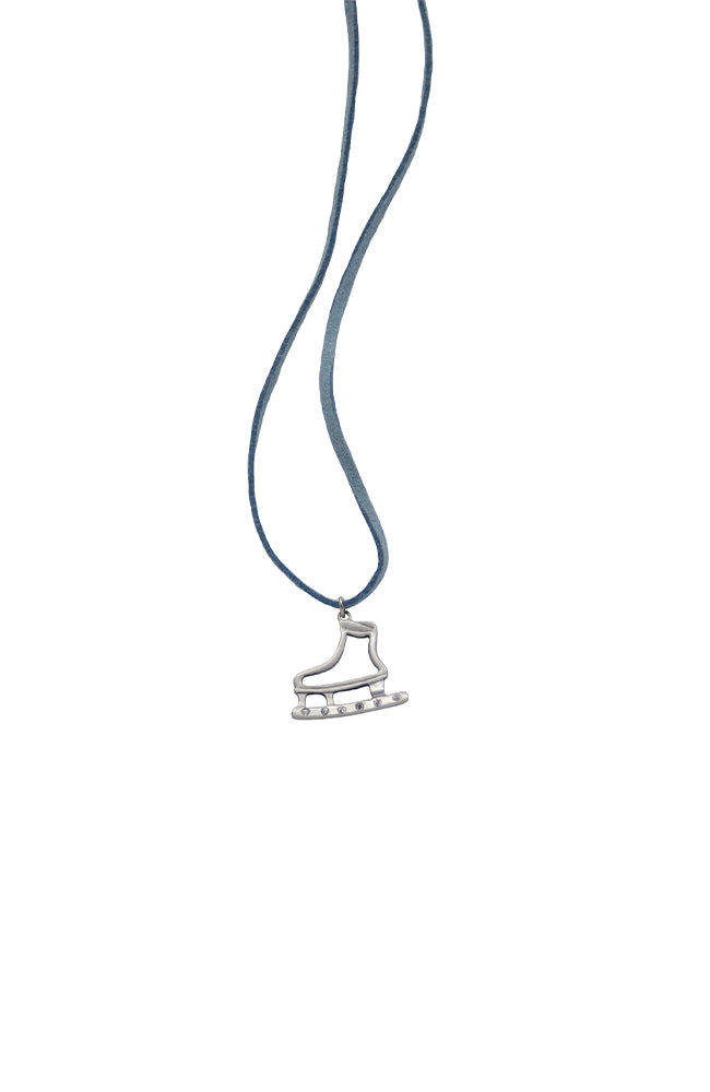 Jerry's 1295 Pewter Skate Necklace Blue