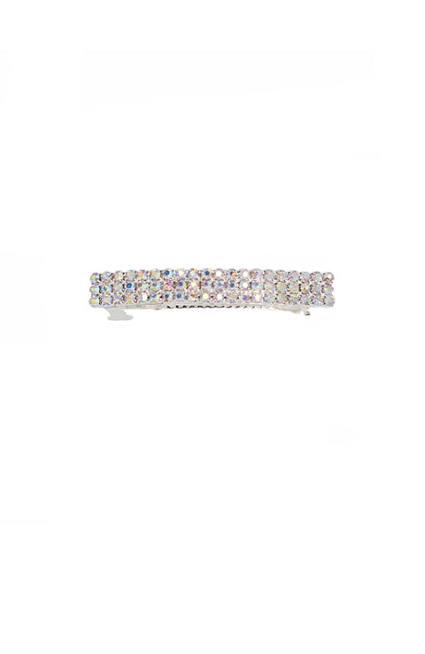 3 Row Iridescent Rhinestone Barrette