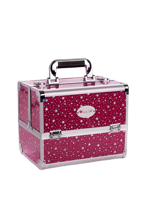Kissed By Glitter DS100ST Makeup Case Hot Pink Stars