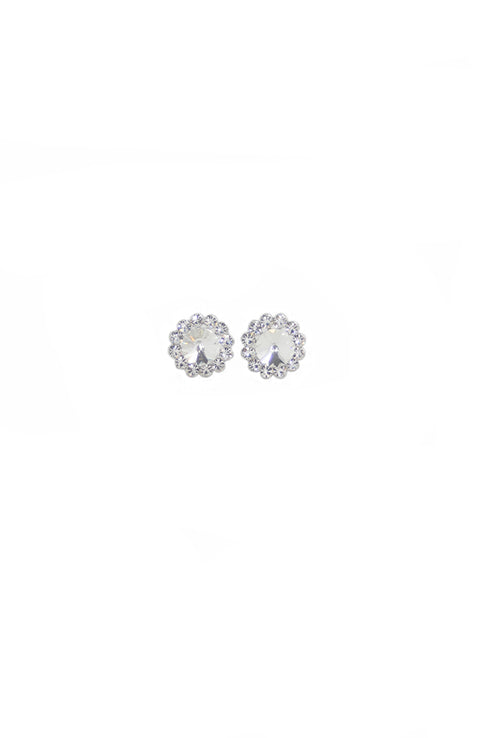 Pierced Crystal Flower Earring