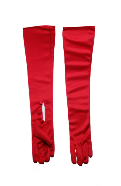 Ladies Long Red Gloves