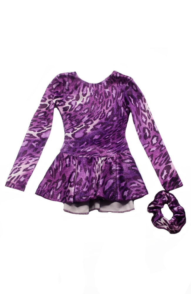 Mondor 2723 Long Sleeve Skate Dress Purple Panther