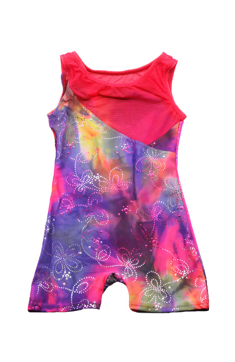 Mondor 27813 WX Neon Pop Pattern Tank Gymnastic Biketard Back