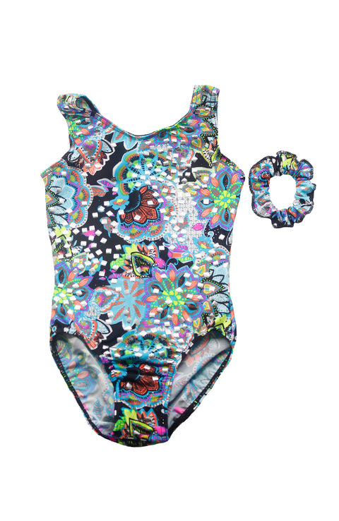 Mondor 27822 FP Flower Power Tank Pattern Gymnastic Bodysuit
