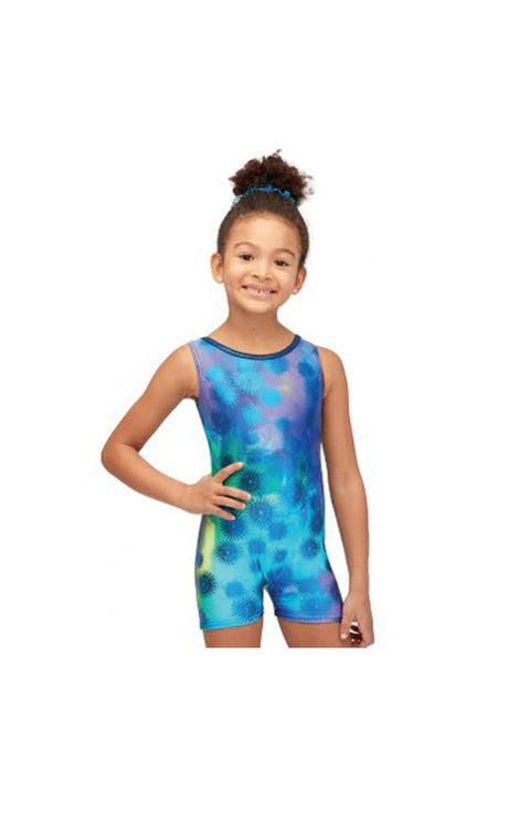 Mondor 27824 HH Blue Thistle Tank Gym Biketard