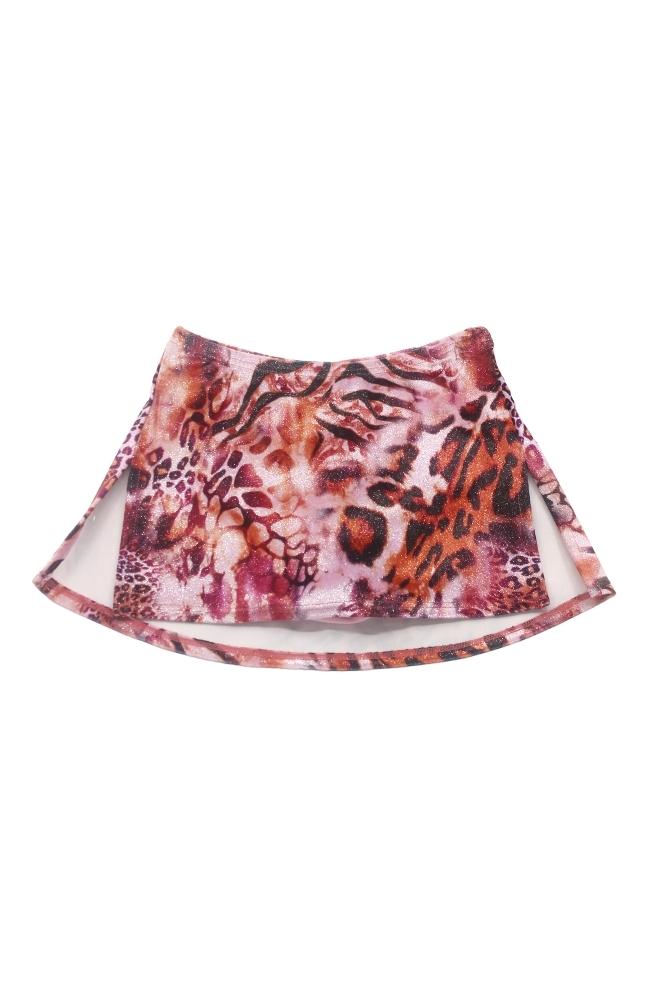 Mondor 6301 4F Safari Animal Print Velvet Box Skirt
