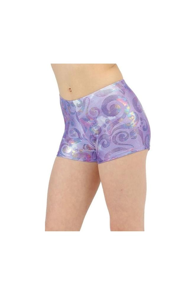 Mondor 7825 6G Glossy Swirl Patterned Shorts