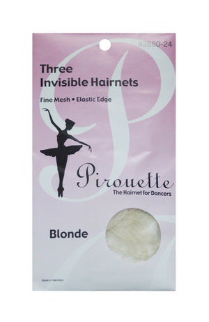 Pirouette 2880-24 Three Invisible Hairnets Blonde