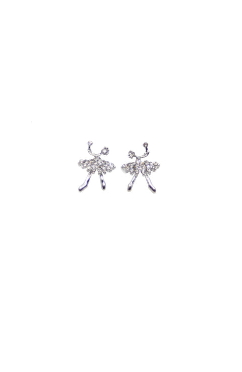 Rhinestone Ballerina Earrings ST40045 Clear