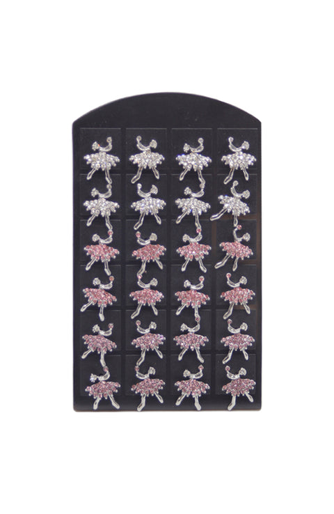 Rhinestone Ballerina Earrings ST40045 Full Card