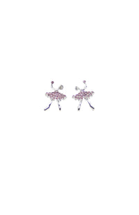 Rhinestone Ballerina Earrings ST40045 Lilac