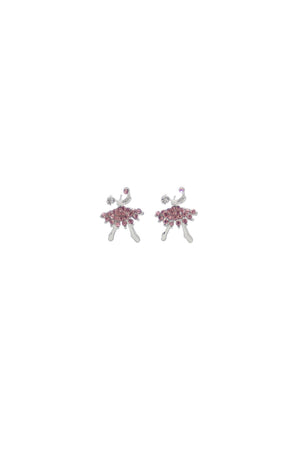 Rhinestone Ballerina Earrings ST40045 Pink
