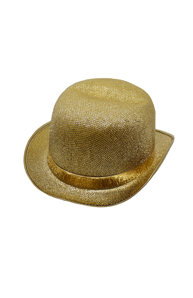 Rubys 49163 Gold Sparkle Derby Hat