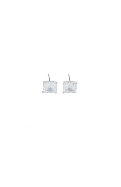 Sebastiana EA025 Clear Square Pierced Earrings