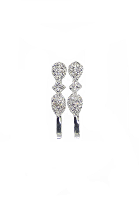 Oval Diamond Rhinestone Barrettes