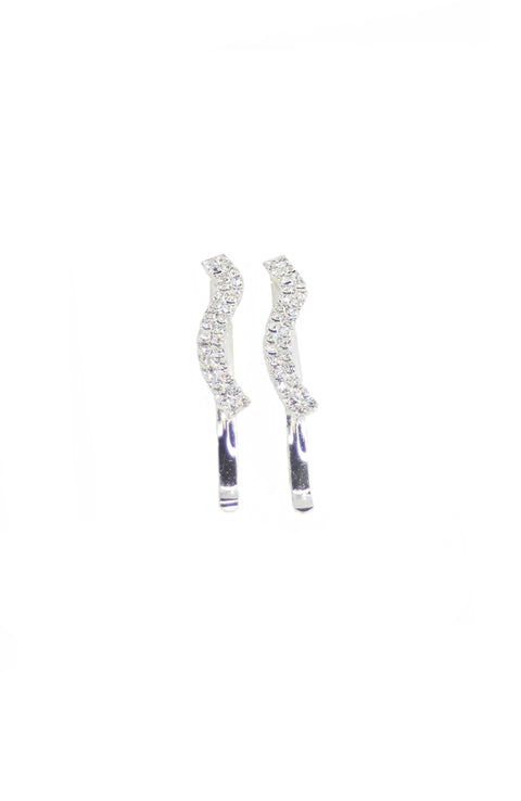 Curvy Rhinestone Barrettes