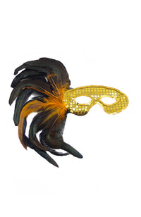 Sequin Feather Eyemask 50247 Gold