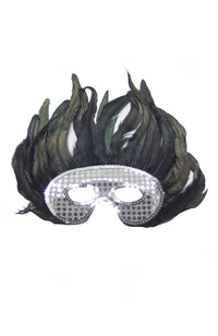Sequin Feather Eyemask 50247 Silver
