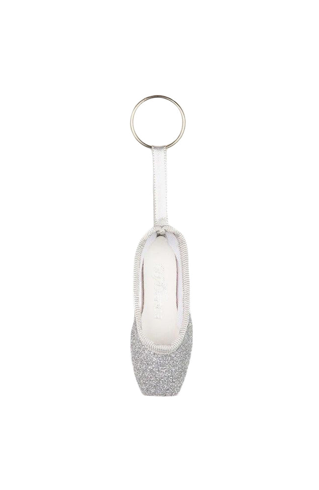 So Danca KC40G Silver Glitter Pointe Shoe Keychain