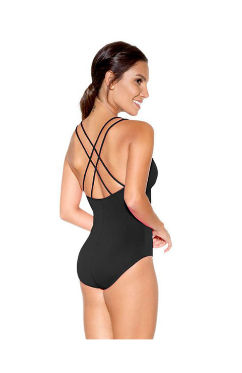 So Danca SL18 Double Strap Camisole Bodysuit Black Back