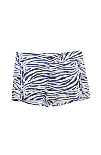 Trendy Trends 7018JR Adult Zebra Print Shorts White